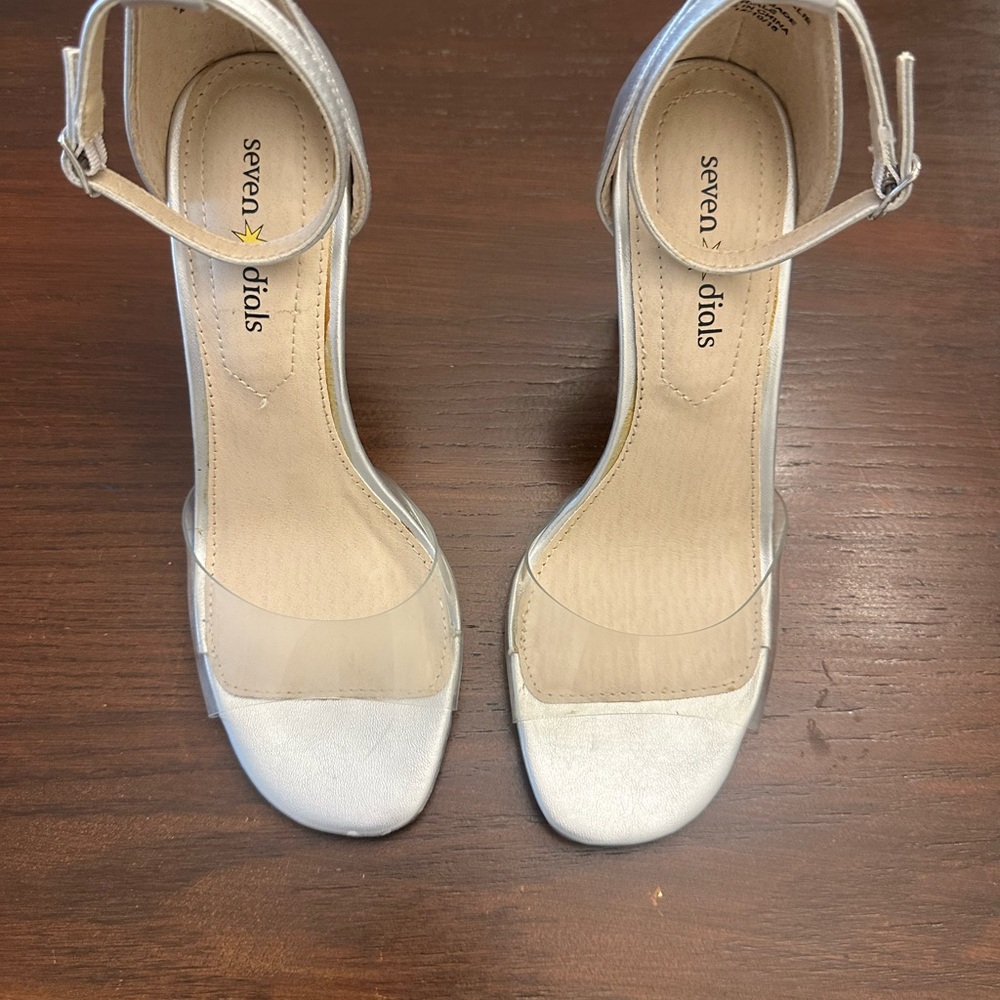 Seven Dials Silver Ankle Strap Heels